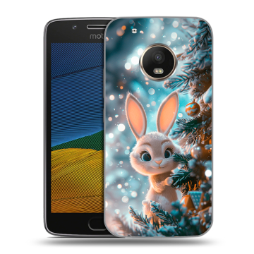 Силиконовый чехол на Lenovo Moto G5 с принтом Новый год