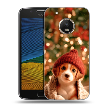 Силиконовый чехол на Lenovo Moto G5 с принтом Новый год