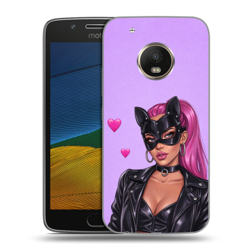 Силиконовый чехол на Lenovo Moto G5 с принтом женский
