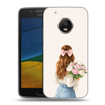 Силиконовый чехол на Lenovo Moto G5 с принтом женский