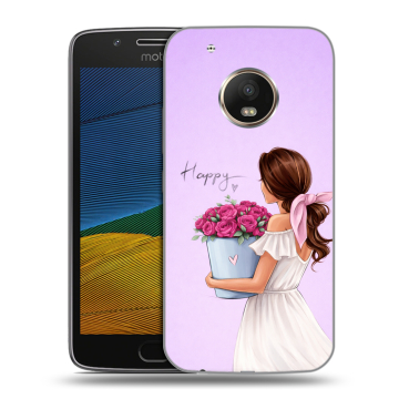 Силиконовый чехол на Lenovo Moto G5 с принтом женский