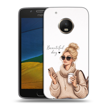 Силиконовый чехол на Lenovo Moto G5 с принтом женский