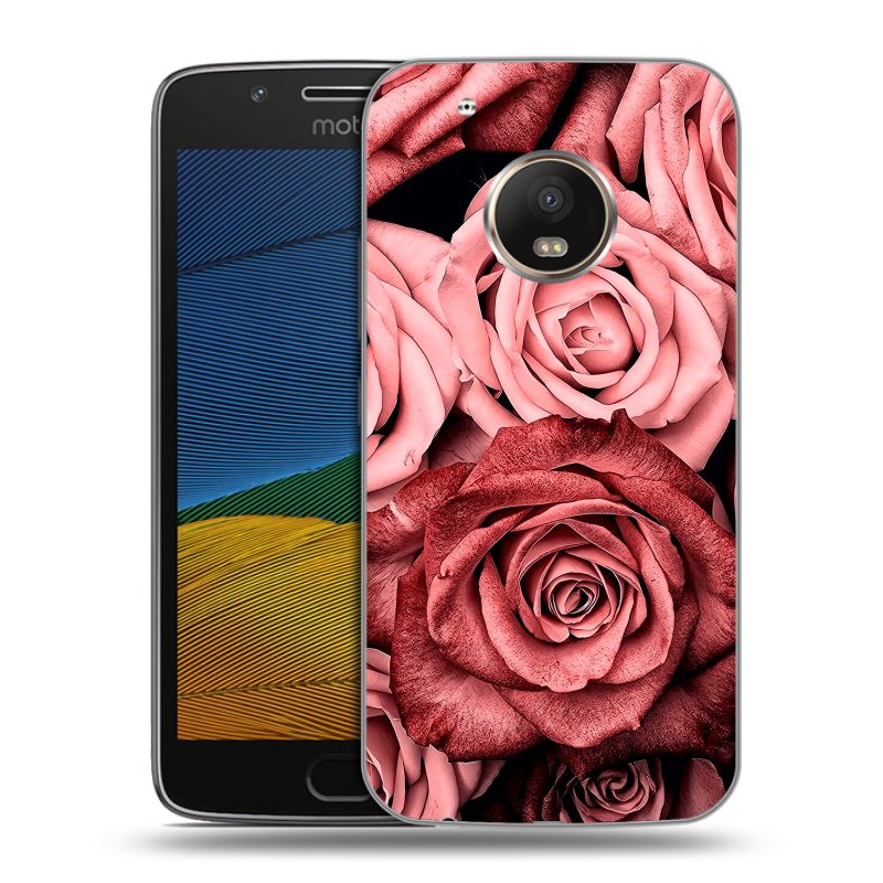Пластиковый чехол на Lenovo Moto G5 с принтом Цветы розы Пластиковый чехол на Lenovo Moto G5 с принтом Цветы розы