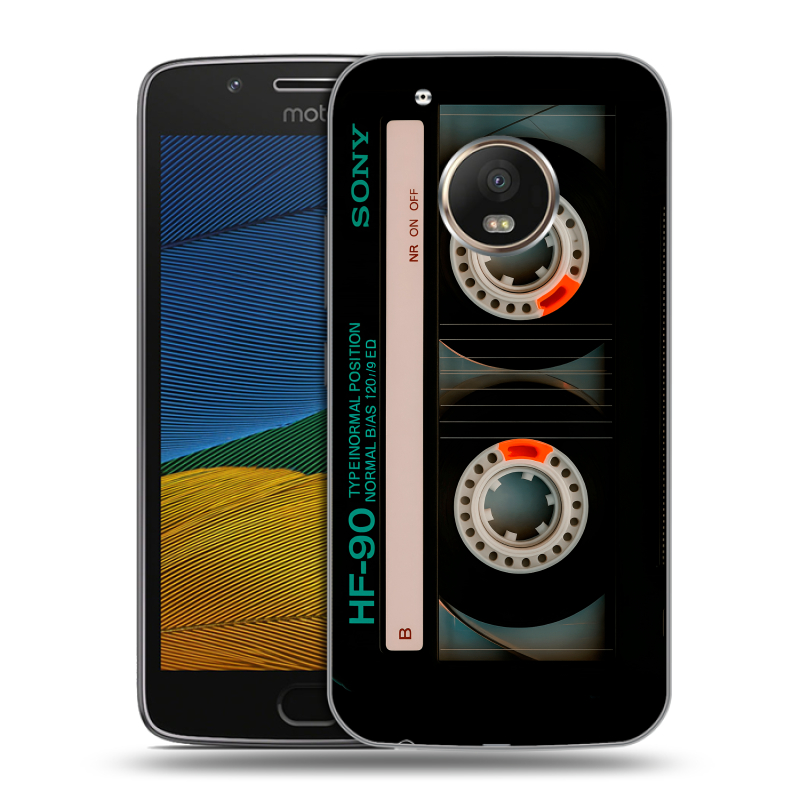 Силиконовый чехол на Lenovo Moto G5 с принтом Кассета Силиконовый чехол на Lenovo Moto G5 с принтом Кассета