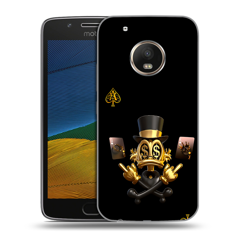 Пластиковый чехол на Lenovo Moto G5 с принтом Золотой скрудж макдак Пластиковый чехол на Lenovo Moto G5 с принтом Золотой скрудж макдак