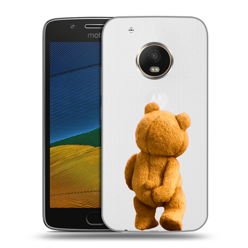 Силиконовый чехол на Lenovo Moto G5 с принтом Медведь Силиконовый чехол на Lenovo Moto G5 с принтом Медведь
