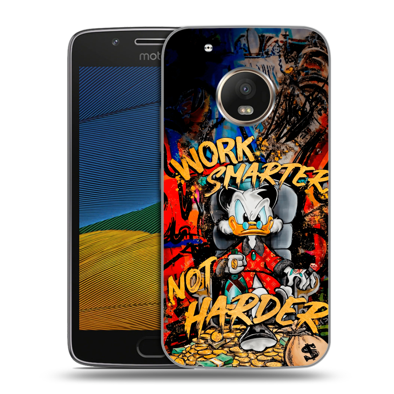 Пластиковый чехол на Lenovo Moto G5 с принтом Дональд Дак Деньги Пластиковый чехол на Lenovo Moto G5 с принтом Дональд Дак Деньги