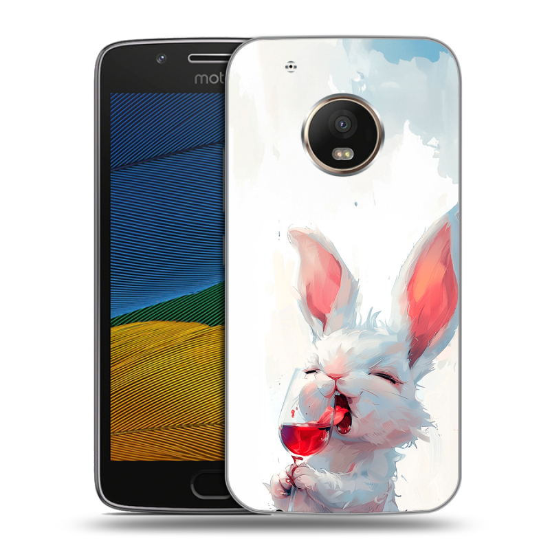 Силиконовый чехол на Lenovo Moto G5 с принтом кролик зайчик Силиконовый чехол на Lenovo Moto G5 с принтом кролик зайчик