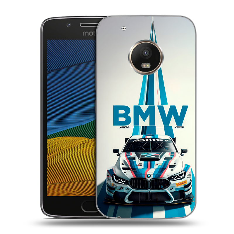 Силиконовый чехол на Lenovo Moto G5 с принтом БМВ BMW Силиконовый чехол на Lenovo Moto G5 с принтом БМВ BMW