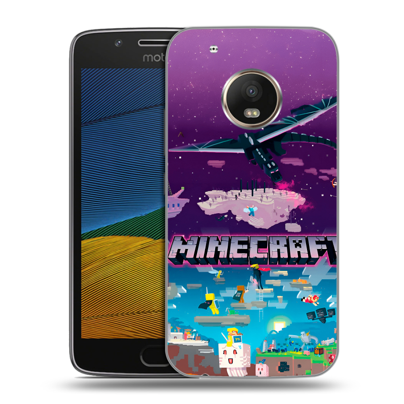 Силиконовый чехол на Lenovo Moto G5 с принтом Майнкрафт Minecraft Силиконовый чехол на Lenovo Moto G5 с принтом Майнкрафт Minecraft