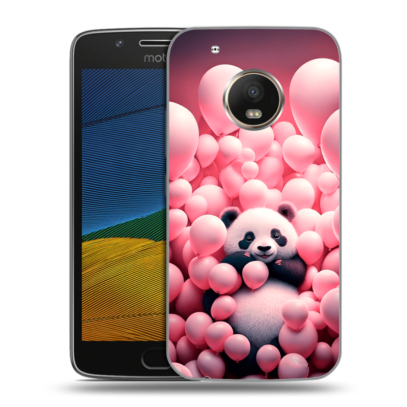 Силиконовый чехол на Lenovo Moto G5 с принтом Панда Силиконовый чехол на Lenovo Moto G5 с принтом Панда