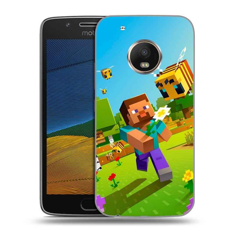 Пластиковый чехол на Lenovo Moto G5 с принтом Майнкрафт Minecraft Пластиковый чехол на Lenovo Moto G5 с принтом Майнкрафт Minecraft