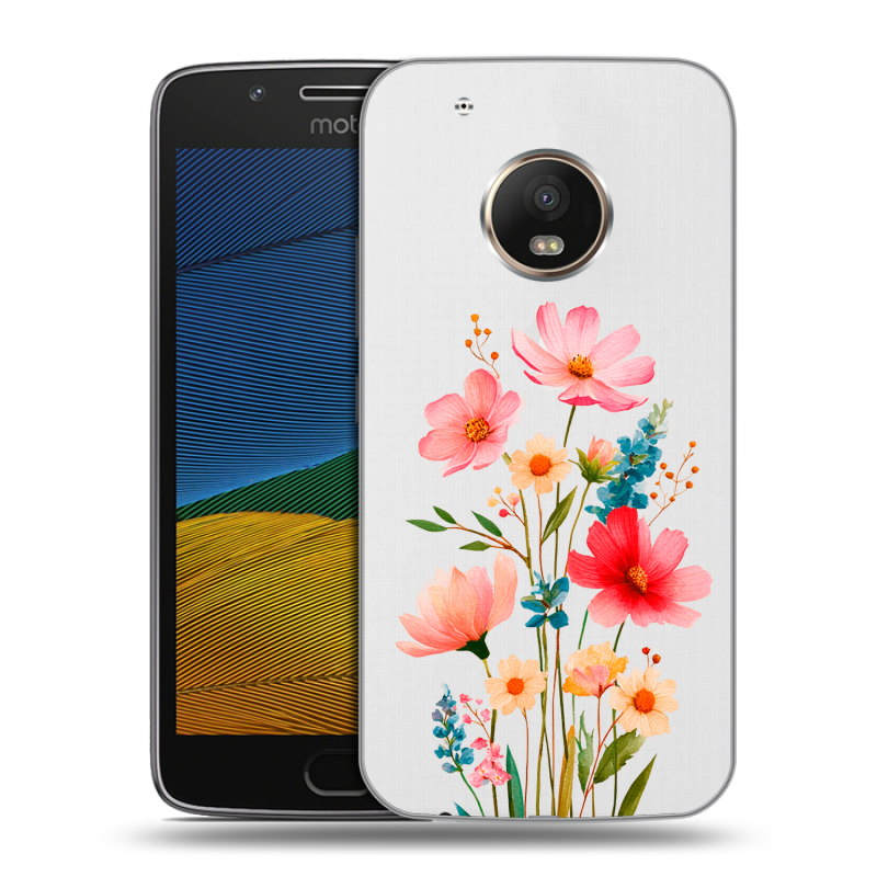 Пластиковый чехол на Lenovo Moto G5 с принтом Цветы Пластиковый чехол на Lenovo Moto G5 с принтом Цветы