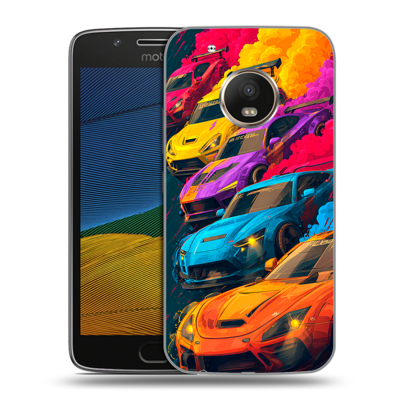 Пластиковый чехол на Lenovo Moto G5 с принтом Тачки Пластиковый чехол на Lenovo Moto G5 с принтом Тачки