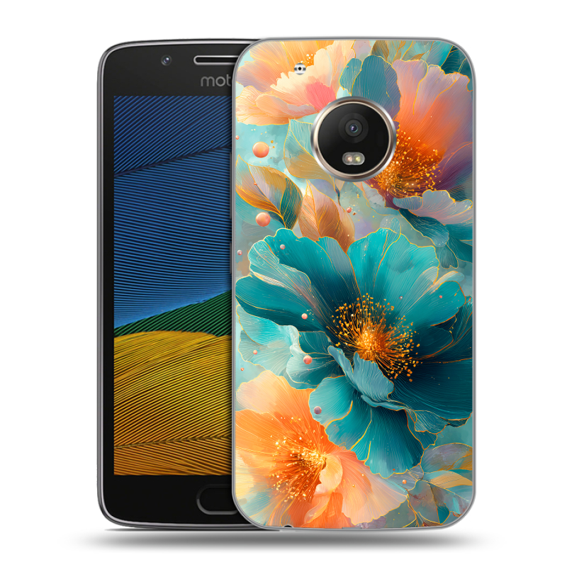 Силиконовый чехол на Lenovo Moto G5 с принтом Цветы Силиконовый чехол на Lenovo Moto G5 с принтом Цветы
