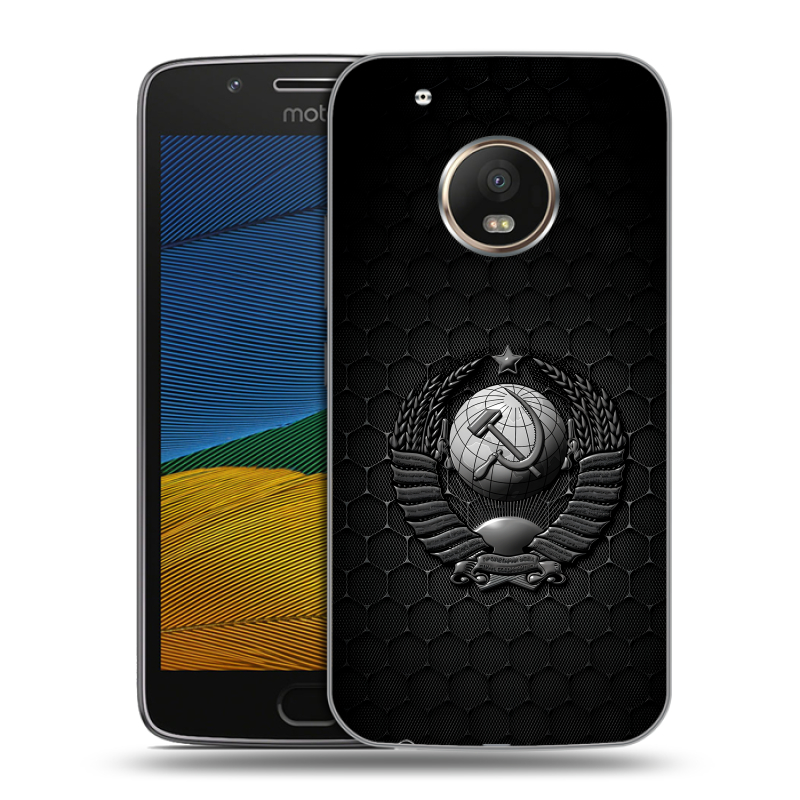 Пластиковый чехол на Lenovo Moto G5 с принтом Герб Флаг СССР Пластиковый чехол на Lenovo Moto G5 с принтом Герб Флаг СССР
