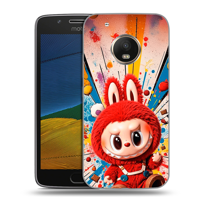 Пластиковый чехол на Lenovo Moto G5 с принтом Labubu Лабубу Пластиковый чехол на Lenovo Moto G5 с принтом Labubu Лабубу