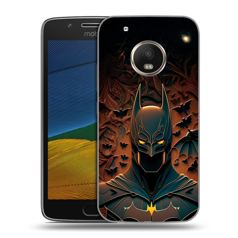 Силиконовый чехол на Lenovo Moto G5 с принтом Batman Бэтмен Силиконовый чехол на Lenovo Moto G5 с принтом Batman Бэтмен
