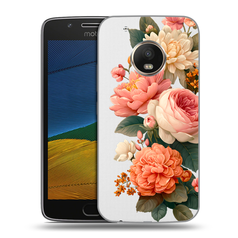 Пластиковый чехол на Lenovo Moto G5 с принтом цветы Пластиковый чехол на Lenovo Moto G5 с принтом цветы
