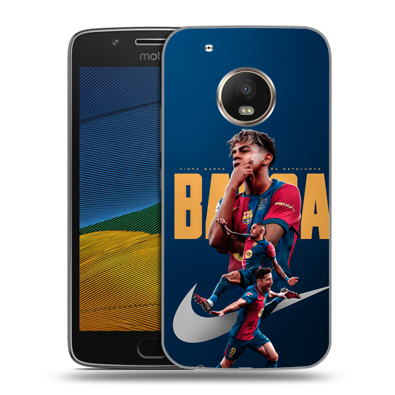 Силиконовый чехол на Lenovo Moto G5 с принтом Барселона Barca Yamal Силиконовый чехол на Lenovo Moto G5 с принтом Барселона Barca Yamal