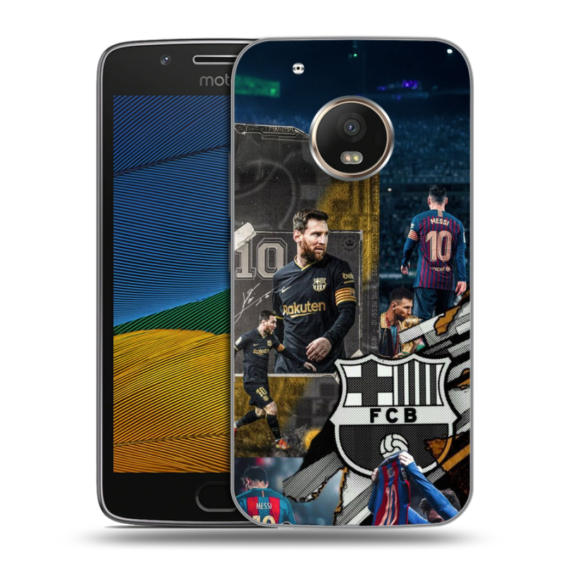 Силиконовый чехол на Lenovo Moto G5 с принтом Messi Barcelona Силиконовый чехол на Lenovo Moto G5 с принтом Messi Barcelona