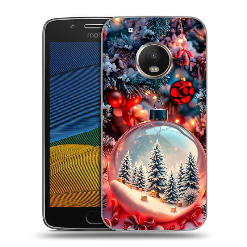 Пластиковый чехол на Lenovo Moto G5 с принтом Новый год Пластиковый чехол на Lenovo Moto G5 с принтом Новый год