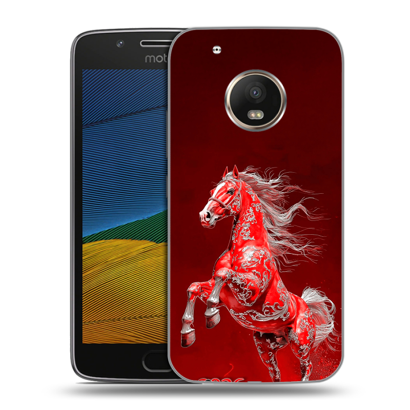 Силиконовый чехол на Lenovo Moto G5 с принтом Новый год Силиконовый чехол на Lenovo Moto G5 с принтом Новый год