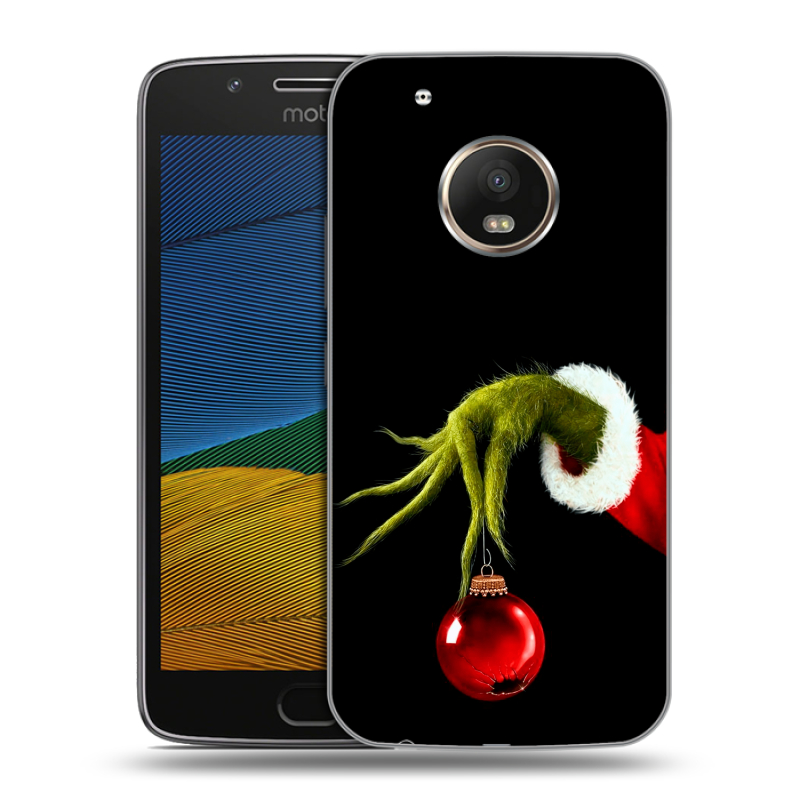 Силиконовый чехол на Lenovo Moto G5 с принтом Новый год Гринч Силиконовый чехол на Lenovo Moto G5 с принтом Новый год Гринч