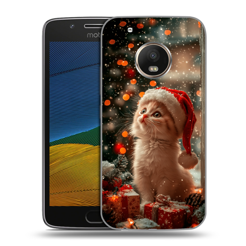 Пластиковый чехол на Lenovo Moto G5 с принтом Новый год Пластиковый чехол на Lenovo Moto G5 с принтом Новый год