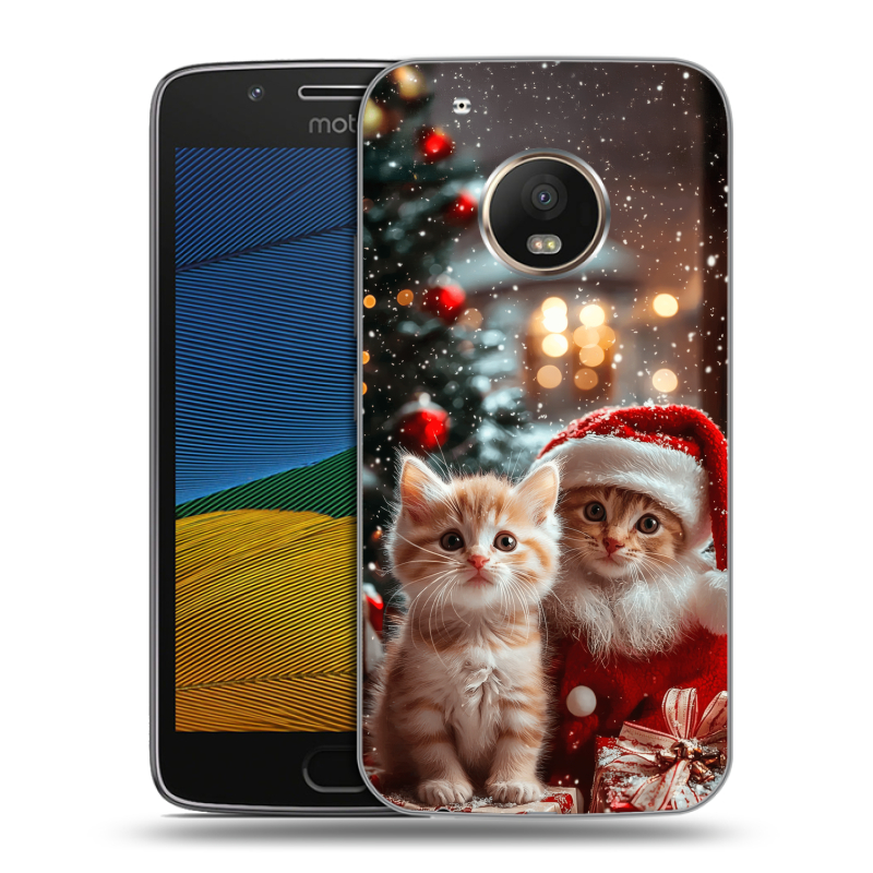 Силиконовый чехол на Lenovo Moto G5 с принтом Новый год Силиконовый чехол на Lenovo Moto G5 с принтом Новый год