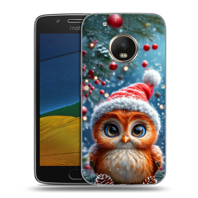 Пластиковый чехол на Lenovo Moto G5 с принтом Новый год Пластиковый чехол на Lenovo Moto G5 с принтом Новый год