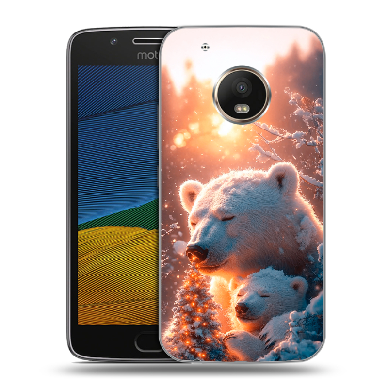 Пластиковый чехол на Lenovo Moto G5 с принтом Новый год Пластиковый чехол на Lenovo Moto G5 с принтом Новый год