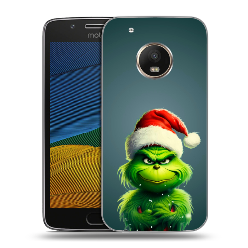 Силиконовый чехол на Lenovo Moto G5 с принтом Новый год Силиконовый чехол на Lenovo Moto G5 с принтом Новый год