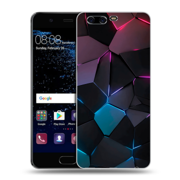 Силиконовый чехол на Huawei P10 с принтом Геометрия неона