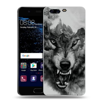 Силиконовый чехол на Huawei P10 с принтом Волк