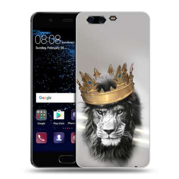Силиконовый чехол на Huawei P10 с принтом Лев с короной Силиконовый чехол на Huawei P10 с принтом Лев с короной