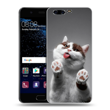 Силиконовый чехол на Huawei P10 с принтом Коты