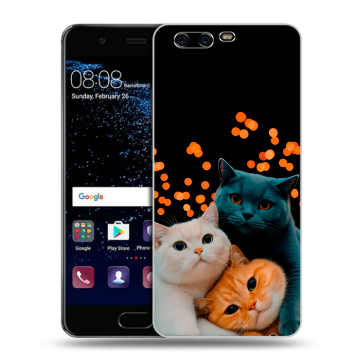 Силиконовый чехол на Huawei P10 с принтом Кошки