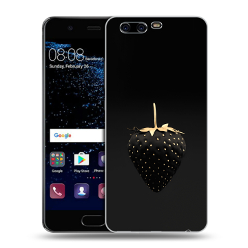 Силиконовый чехол на Huawei P10 с принтом Черная клубника