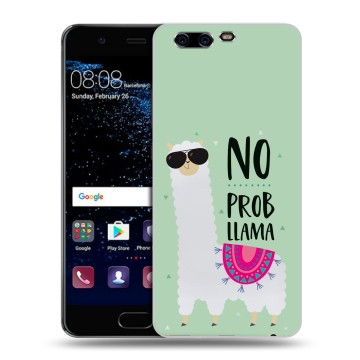 Силиконовый чехол на Huawei P10 с принтом Лама