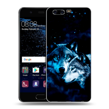 Силиконовый чехол на Huawei P10 с принтом Волки