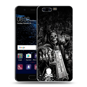 Силиконовый чехол на Huawei P10 с принтом Скелет