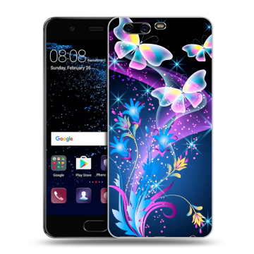 Силиконовый чехол на Huawei P10 с принтом Бабочки Силиконовый чехол на Huawei P10 с принтом Бабочки