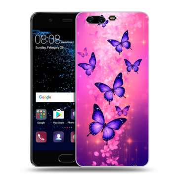 Силиконовый чехол на Huawei P10 с принтом Бабочки Силиконовый чехол на Huawei P10 с принтом Бабочки
