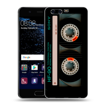 Силиконовый чехол на Huawei P10 с принтом Кассета