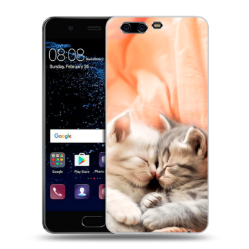 Силиконовый чехол на Huawei P10 с принтом Котята Силиконовый чехол на Huawei P10 с принтом Котята