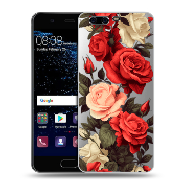 Силиконовый чехол на Huawei P10 с принтом Розы
