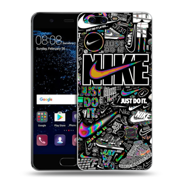 Силиконовый чехол на Huawei P10 с принтом Найк