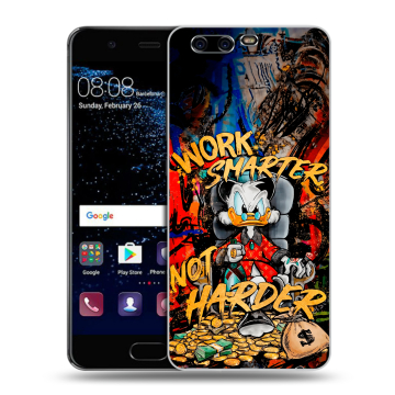 Силиконовый чехол на Huawei P10 с принтом Дональд Дак Деньги