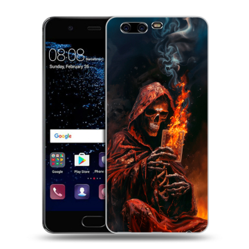 Силиконовый чехол на Huawei P10 с принтом Скелет и карты